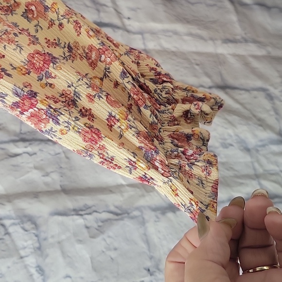 Umgee Floral Mini Dress‎ - Cream and Pink Small - Picture 4 of 7